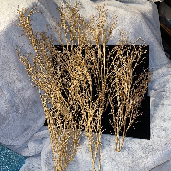 6pc Vintage Home Interiors Decorative Gold Metallic Branches #5525 - Picture 1 of 7